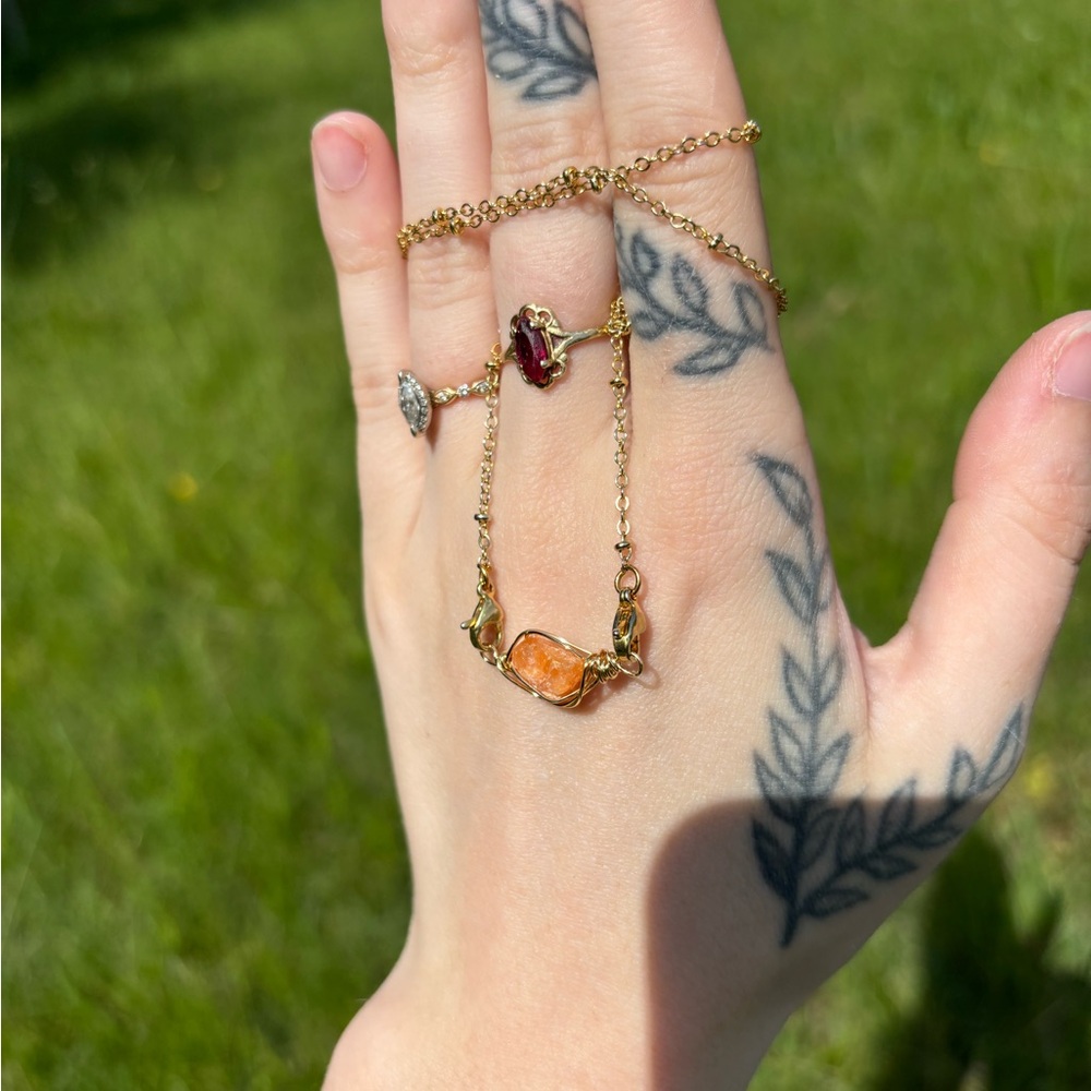Mini Orange Calcite Interchangeable Necklace - image 3